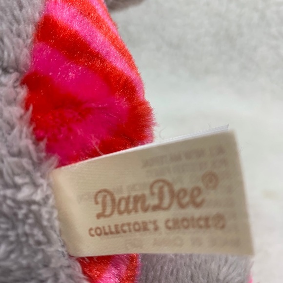 Dan Dee Elephant plush Soft Gray Pink Plush 10" pink cheeks outline stitched - Picture 6 of 9